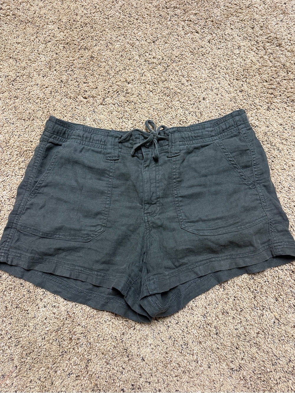 American Eagle Outfitters High-Waist Drawstring Shorts - Charcoal